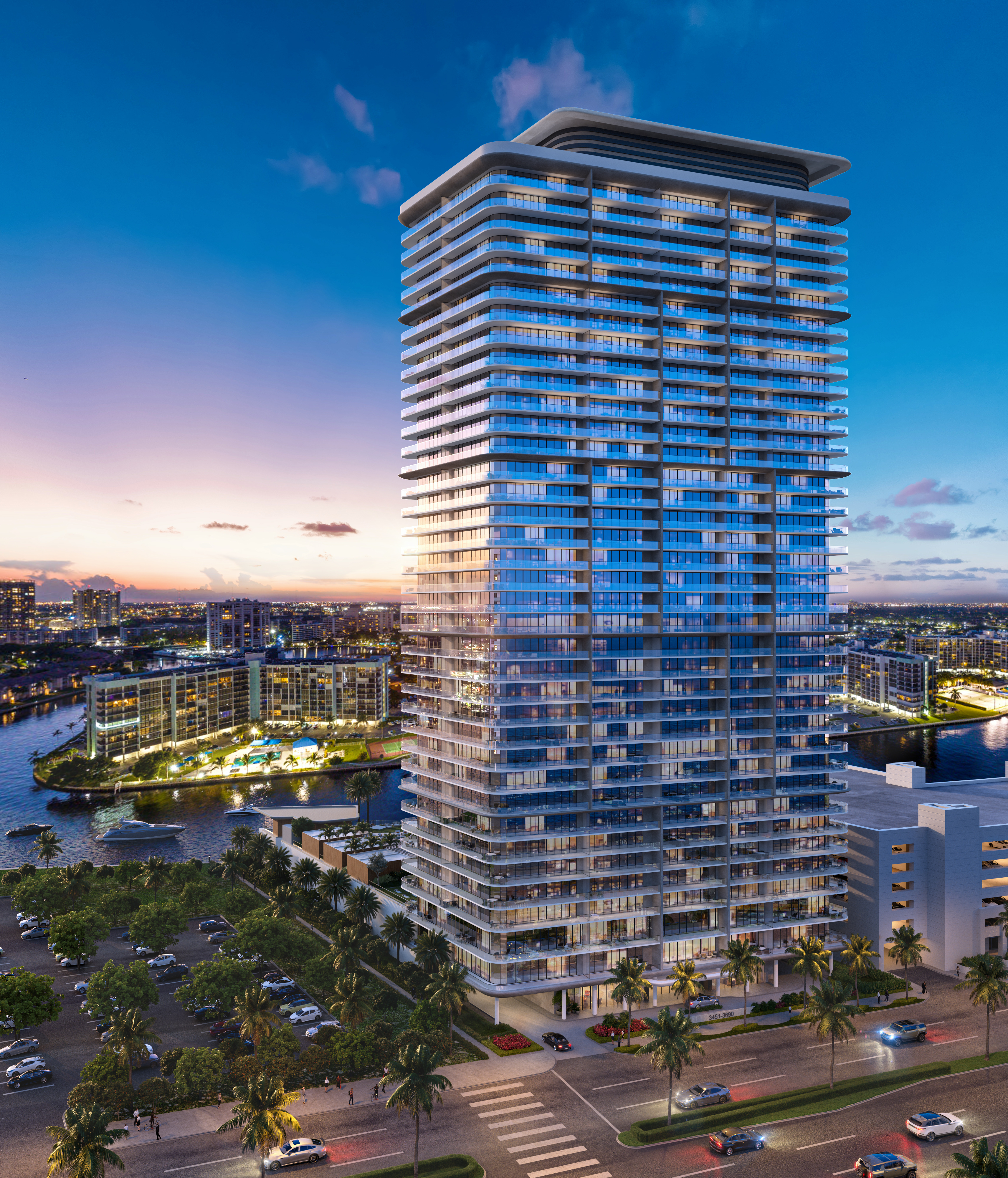 Artist's conceptual aerial rendering of ICON Beach