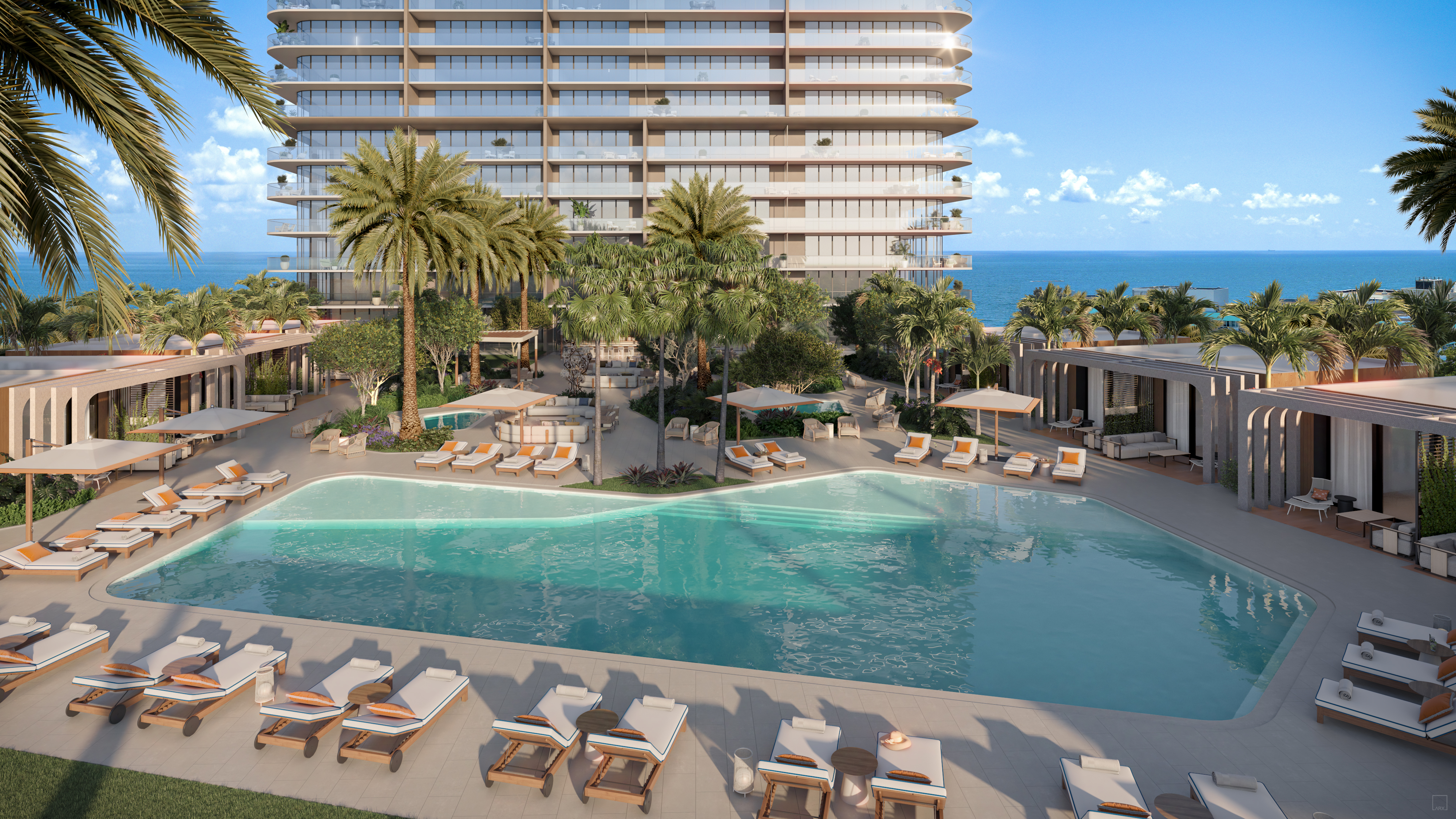 Artist's conceptual rendering of the ICON Beach pool deck